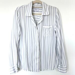 The Shirt Rochelle Behrens Striped Button Down Shirt Blouse L